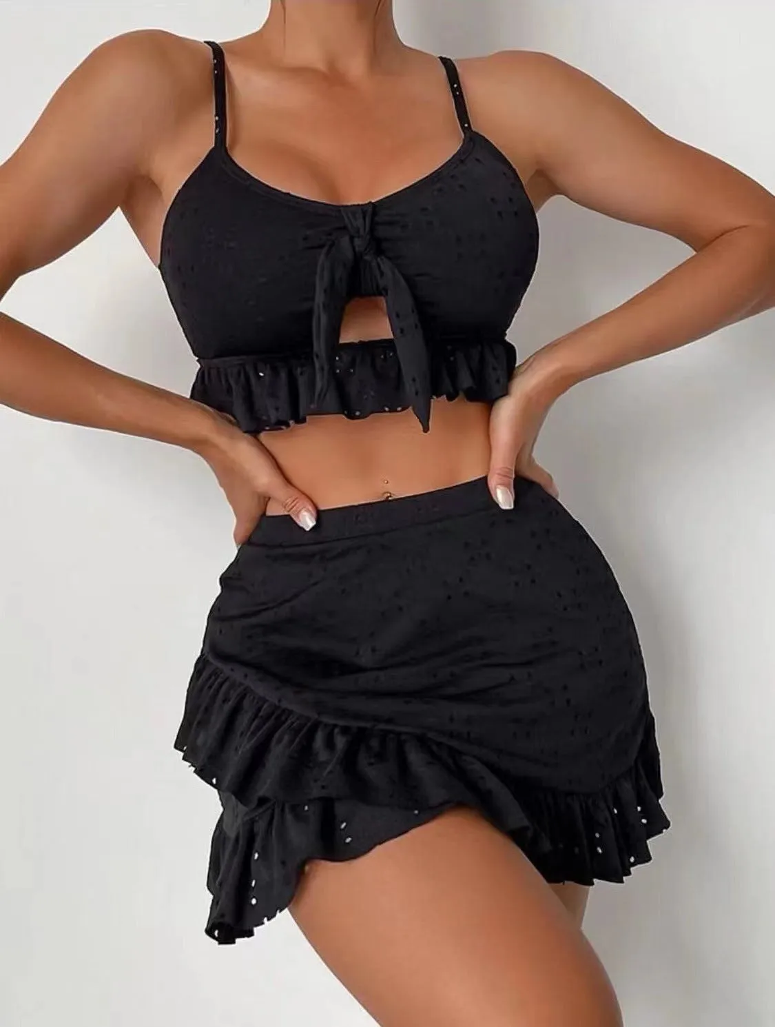 Olivianna | Ruffled Crop Top and Skirt Set