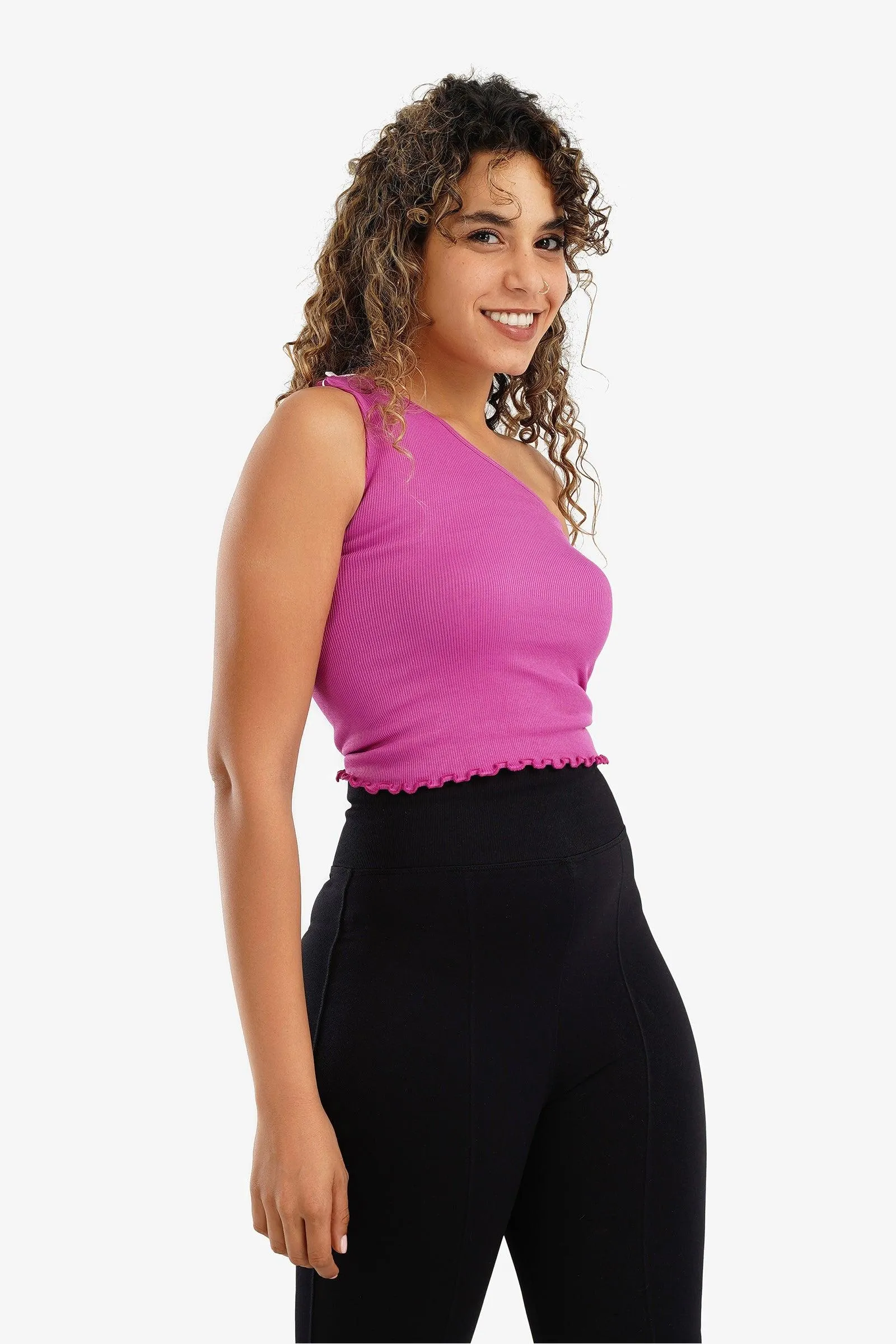 One Shoulder Cropped Top