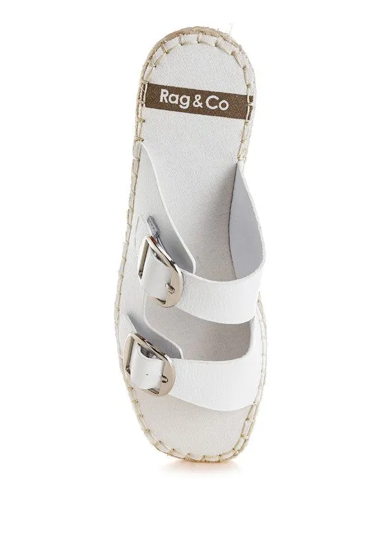 Palala Leather Espadrilles – Square Toe, Flatform, Cushioned, Black or White Shoes by Rag Company