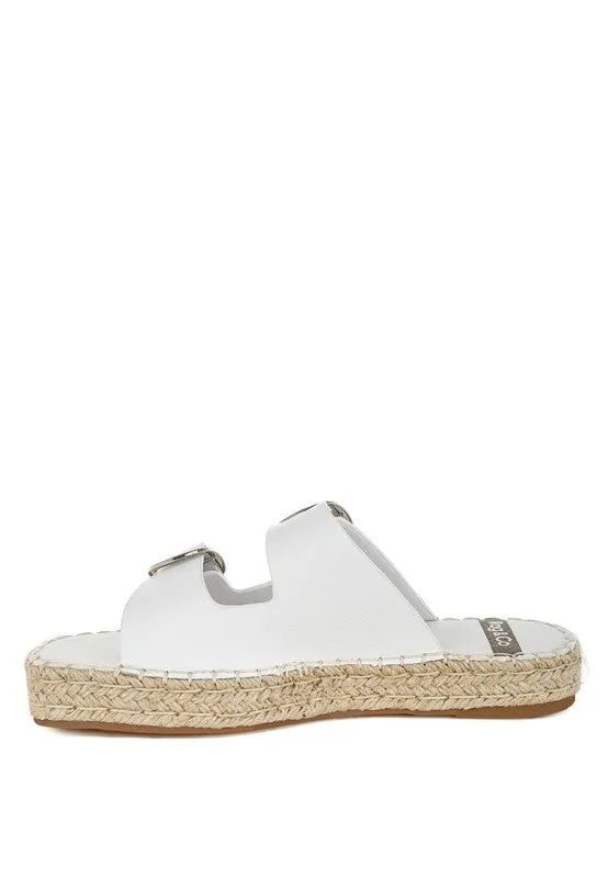 Palala Leather Espadrilles – Square Toe, Flatform, Cushioned, Black or White Shoes by Rag Company