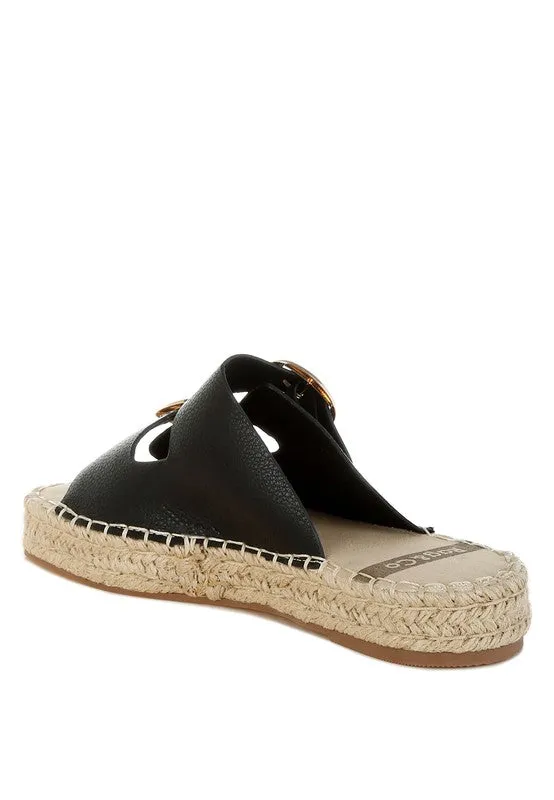 Palala Leather Espadrilles – Square Toe, Flatform, Cushioned, Black or White Shoes by Rag Company