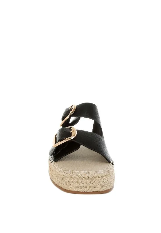 Palala Leather Espadrilles – Square Toe, Flatform, Cushioned, Black or White Shoes by Rag Company