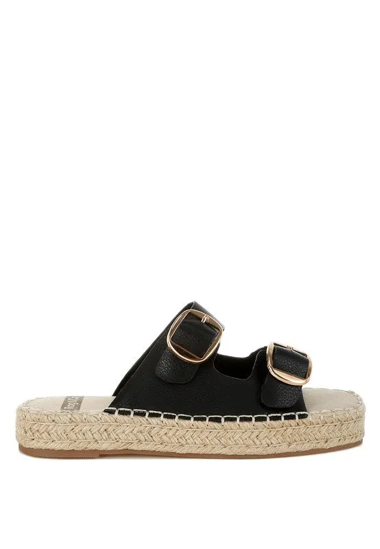 Palala Leather Espadrilles – Square Toe, Flatform, Cushioned, Black or White Shoes by Rag Company
