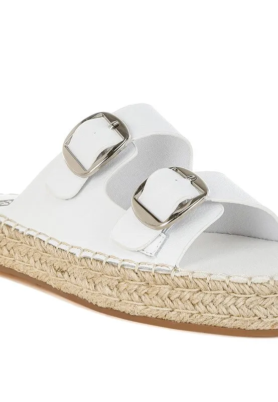 Palala Leather Espadrilles – Square Toe, Flatform, Cushioned, Black or White Shoes by Rag Company
