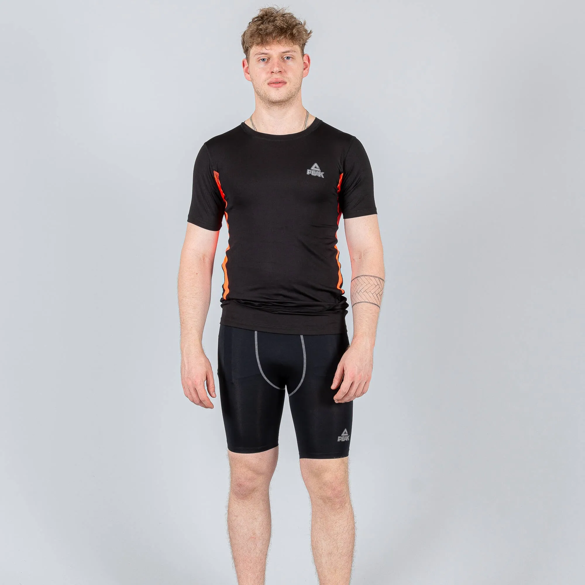 PEAK FUNCTIONAL T-SHIRT Black/Fluorescent orange
