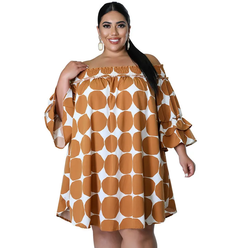 Playful Off-Shoulder Polka Dot Dress with Flowy Sleeves