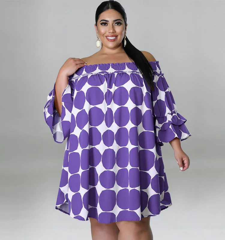 Playful Off-Shoulder Polka Dot Dress with Flowy Sleeves