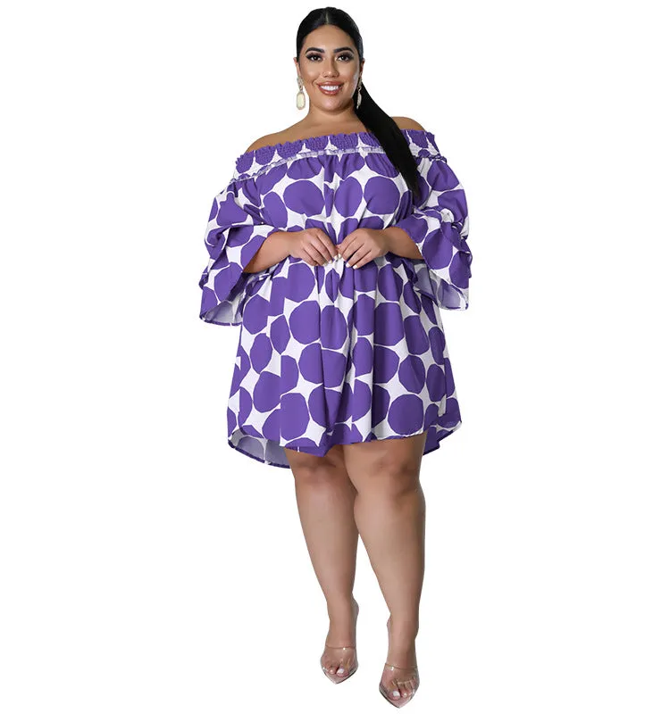 Playful Off-Shoulder Polka Dot Dress with Flowy Sleeves