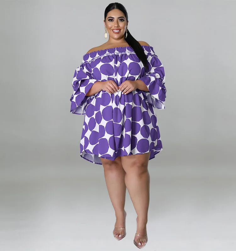 Playful Off-Shoulder Polka Dot Dress with Flowy Sleeves