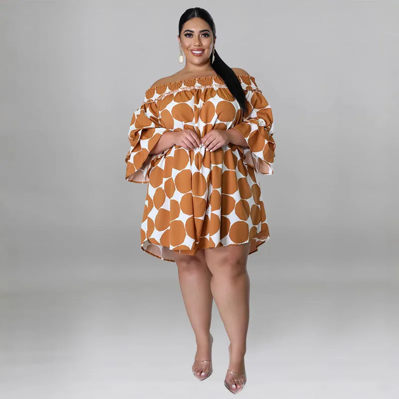 Playful Off-Shoulder Polka Dot Dress with Flowy Sleeves