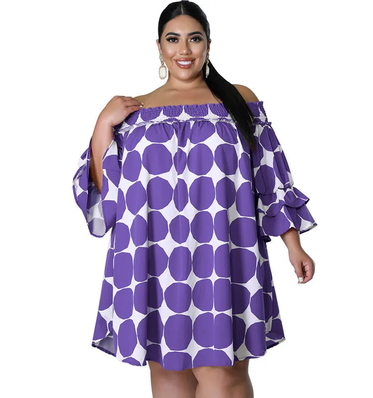 Playful Off-Shoulder Polka Dot Dress with Flowy Sleeves