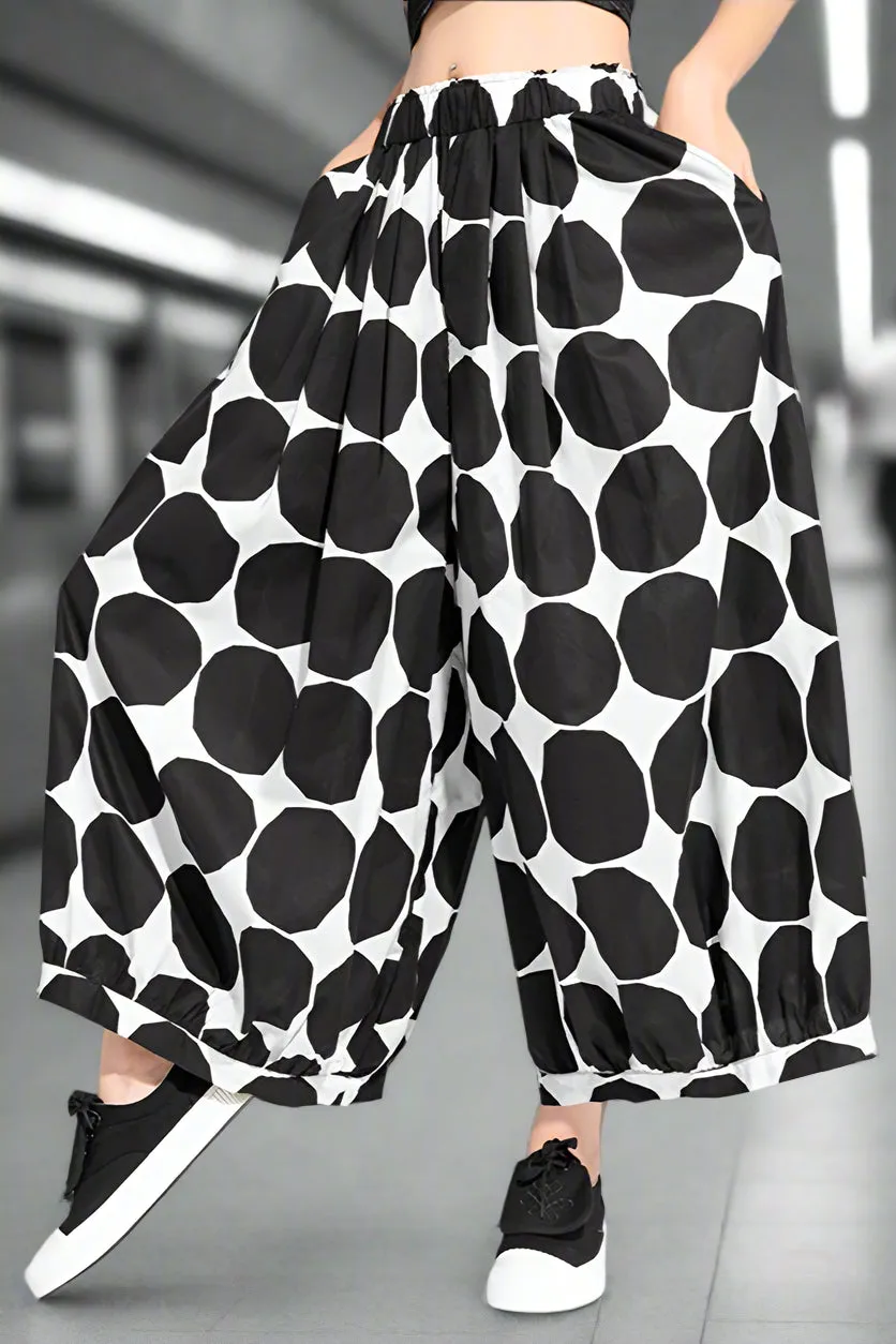 Polka Flow Wide-Leg Trousers