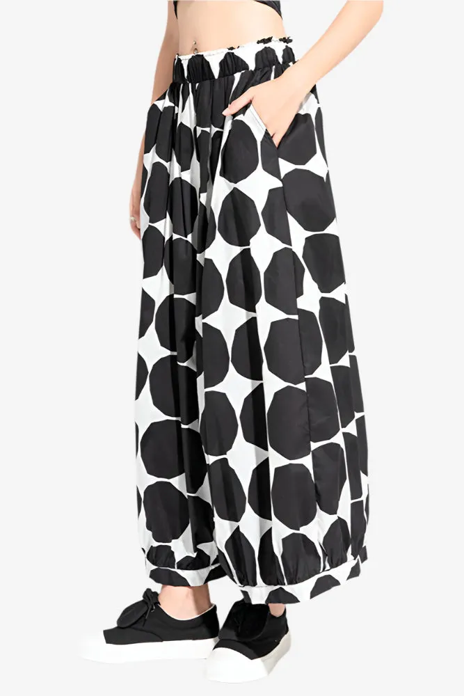 Polka Flow Wide-Leg Trousers