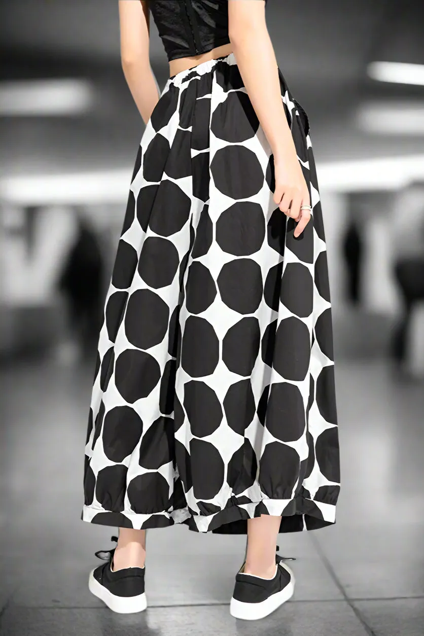 Polka Flow Wide-Leg Trousers