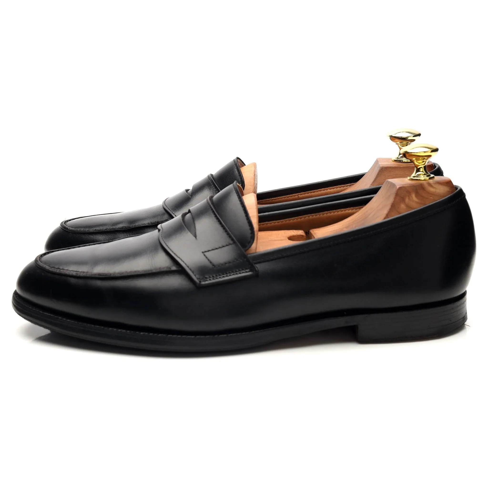 'Portland' Black Leather Loafers UK 7.5 EX
