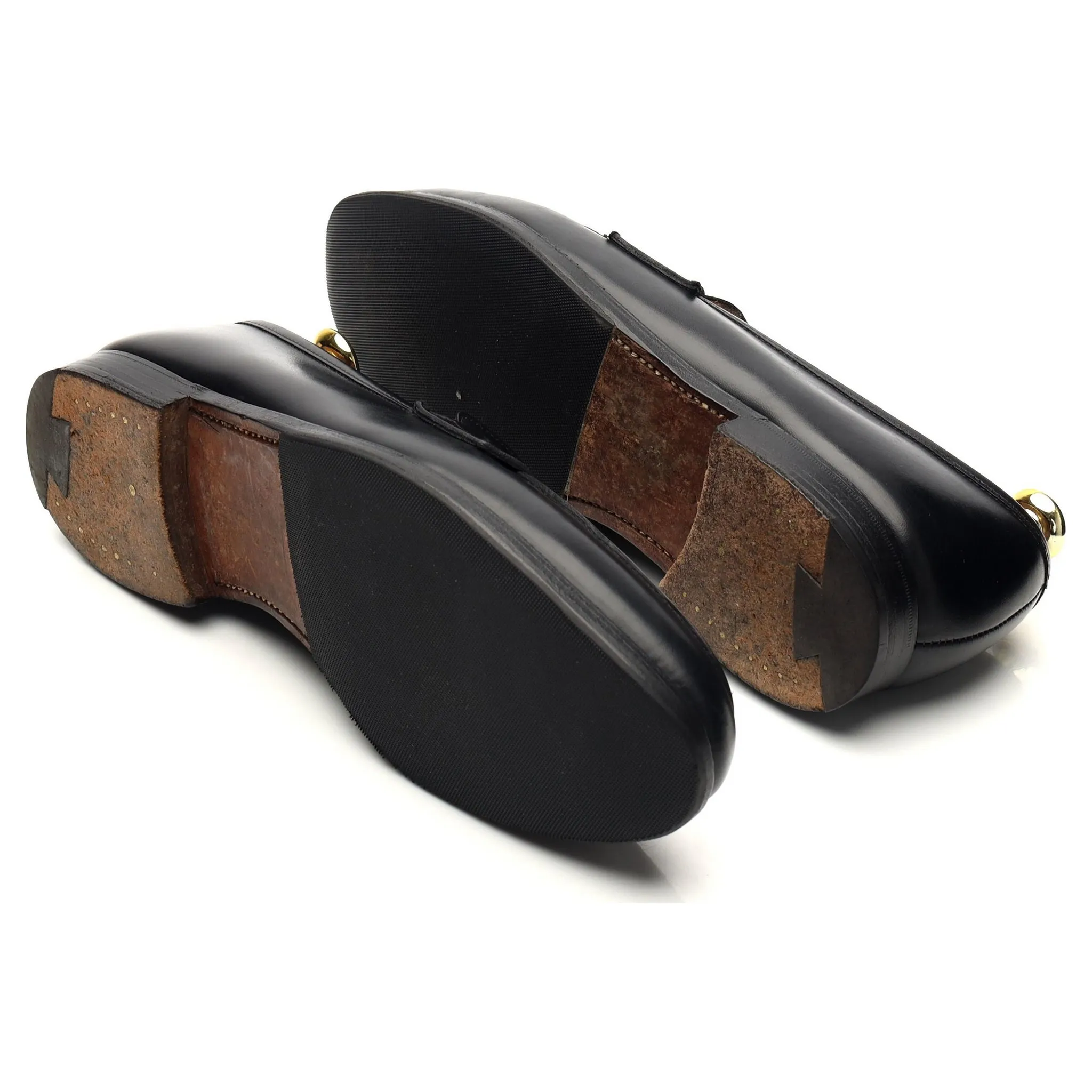 'Portland' Black Leather Loafers UK 7.5 EX