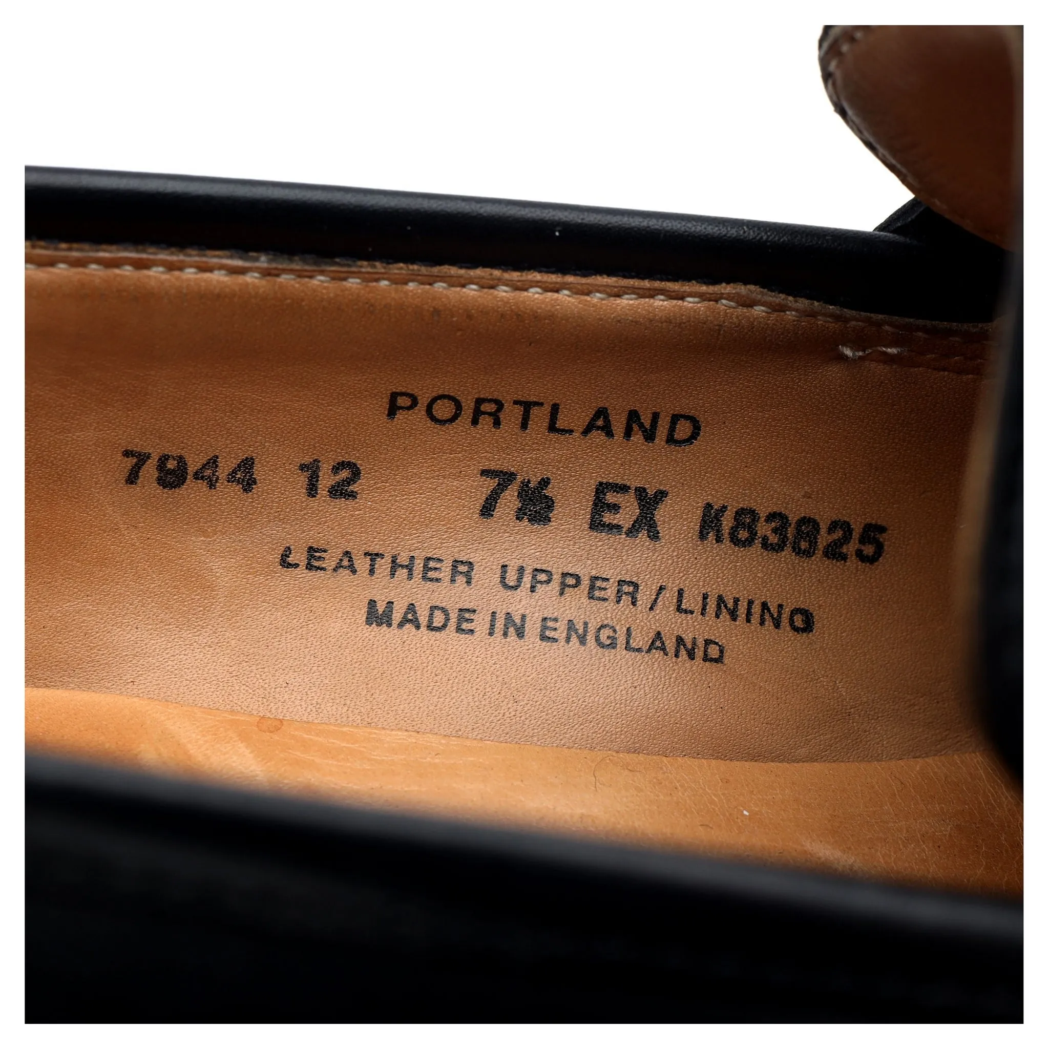 'Portland' Black Leather Loafers UK 7.5 EX