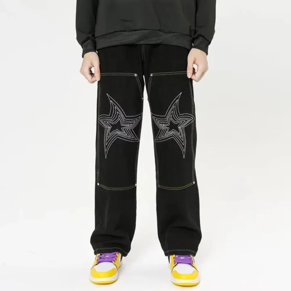 "Urban Star Embroidery Straight Leg" Jeans