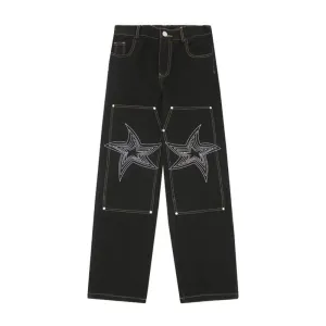 "Urban Star Embroidery Straight Leg" Jeans