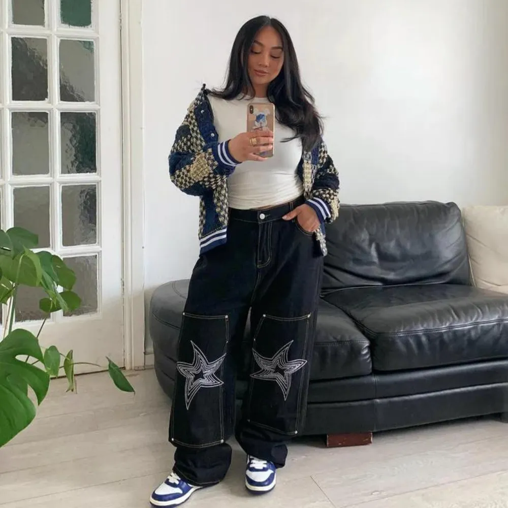 "Urban Star Embroidery Straight Leg" Jeans