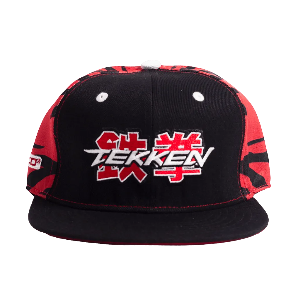 RED AND BLACK TEKKEN ZEBRA FITTED HAT