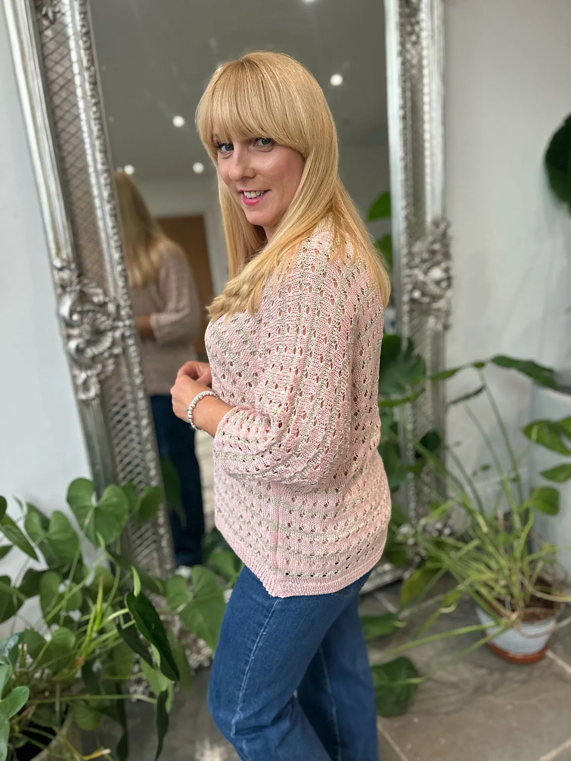 Rose Striped Multi Hole Knit Sarah