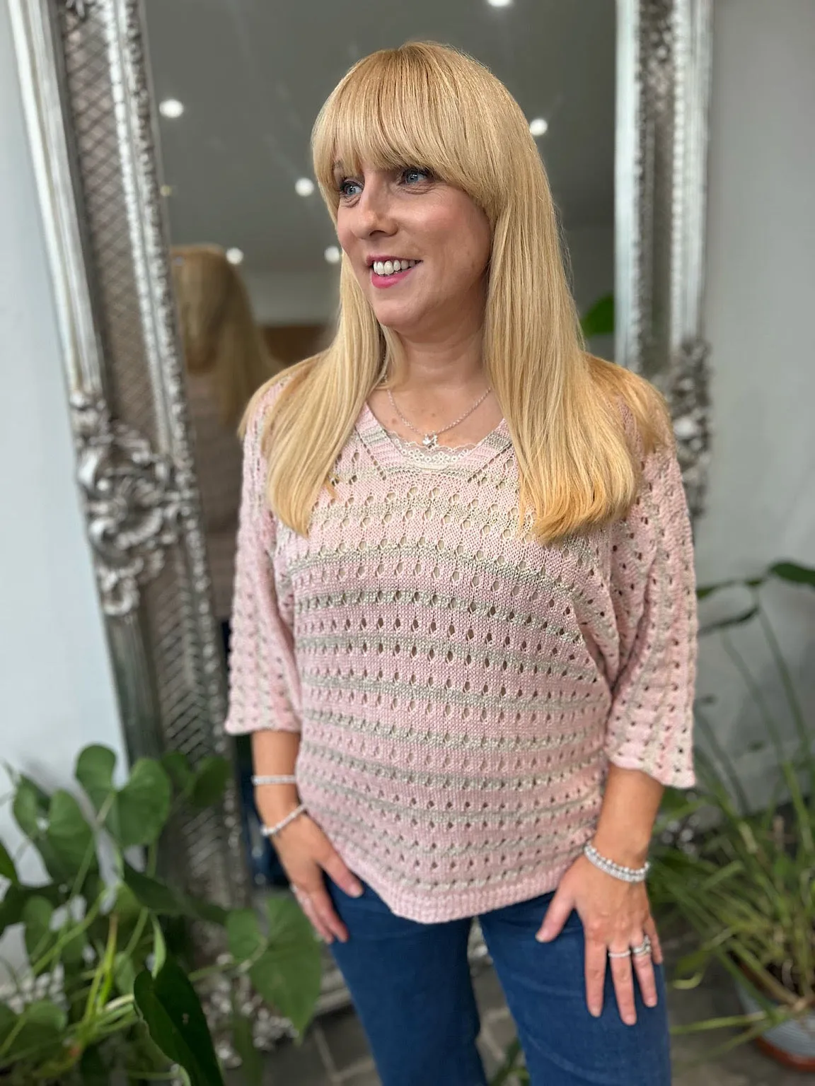 Rose Striped Multi Hole Knit Sarah