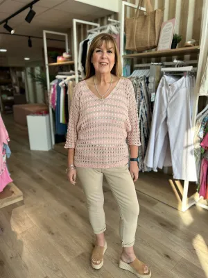Rose Striped Multi Hole Knit Sarah