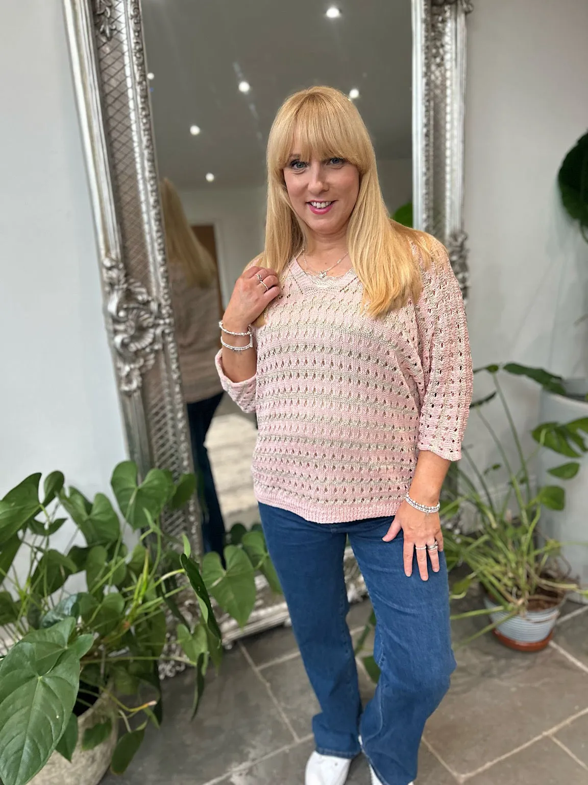 Rose Striped Multi Hole Knit Sarah