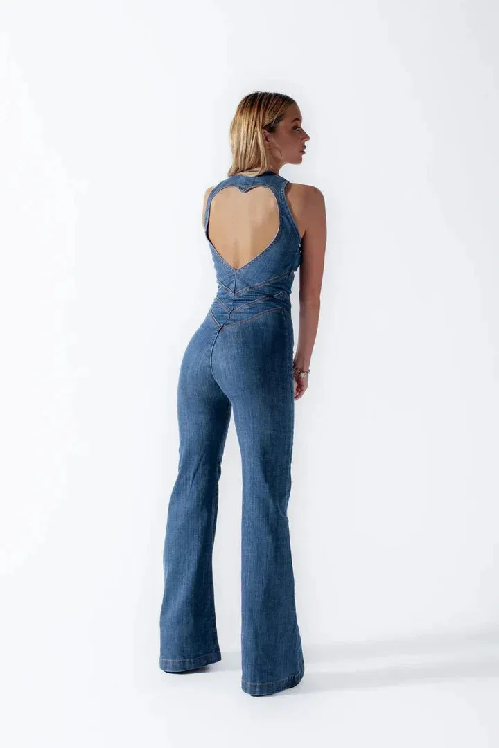 Rowy™ | Urban Chic Denim Jumpsuit