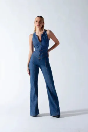 Rowy™ | Urban Chic Denim Jumpsuit
