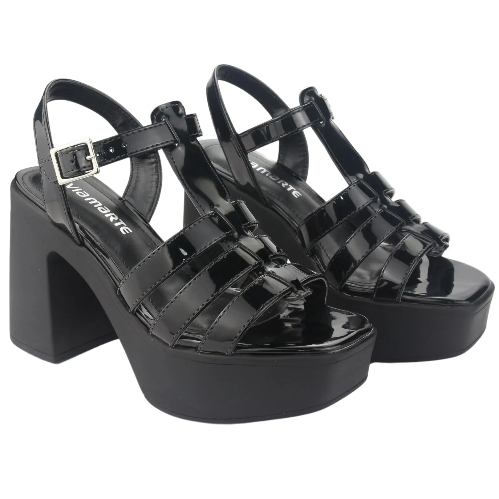 Sandalia Via Marte Mujer 23-11104 V Preto Casual