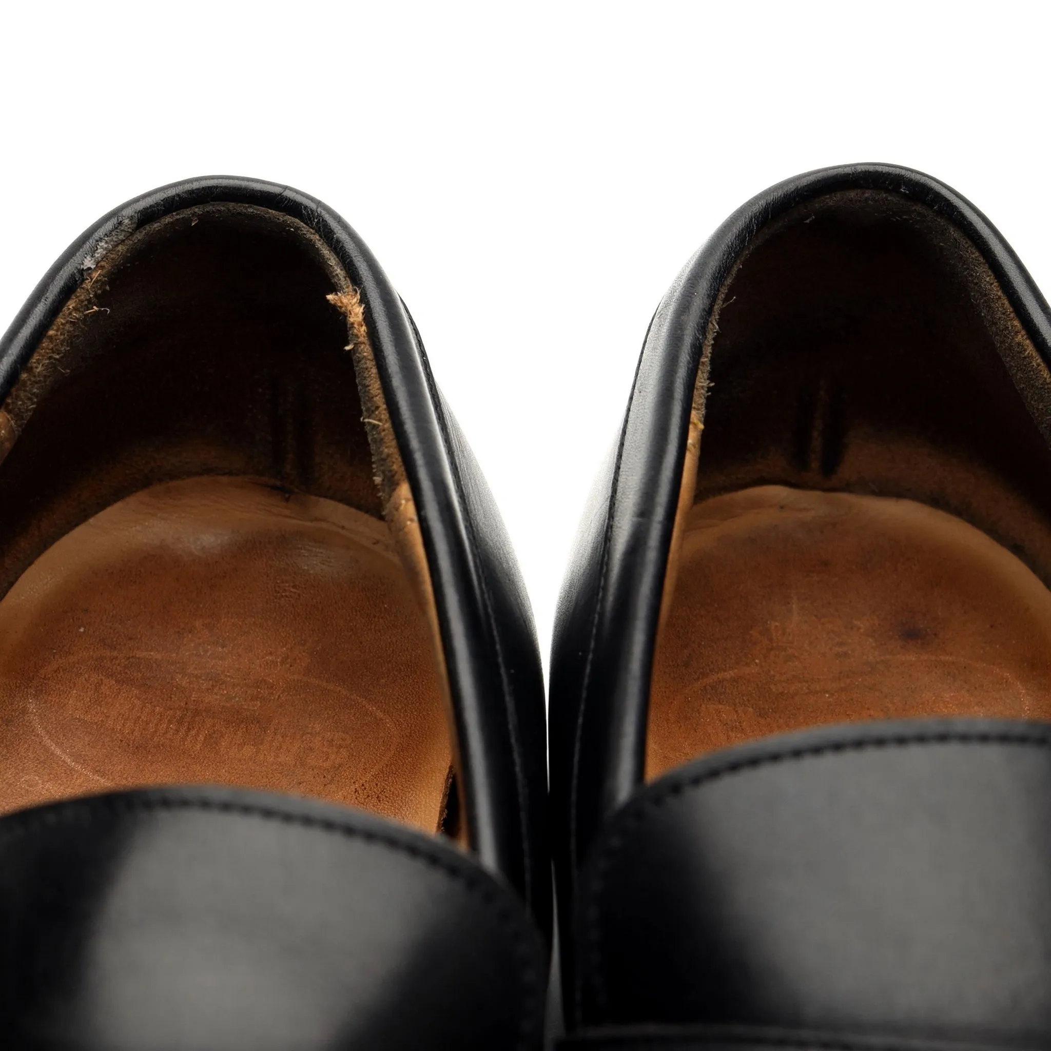 'Sears' Black Leather Loafers UK 10.5 F