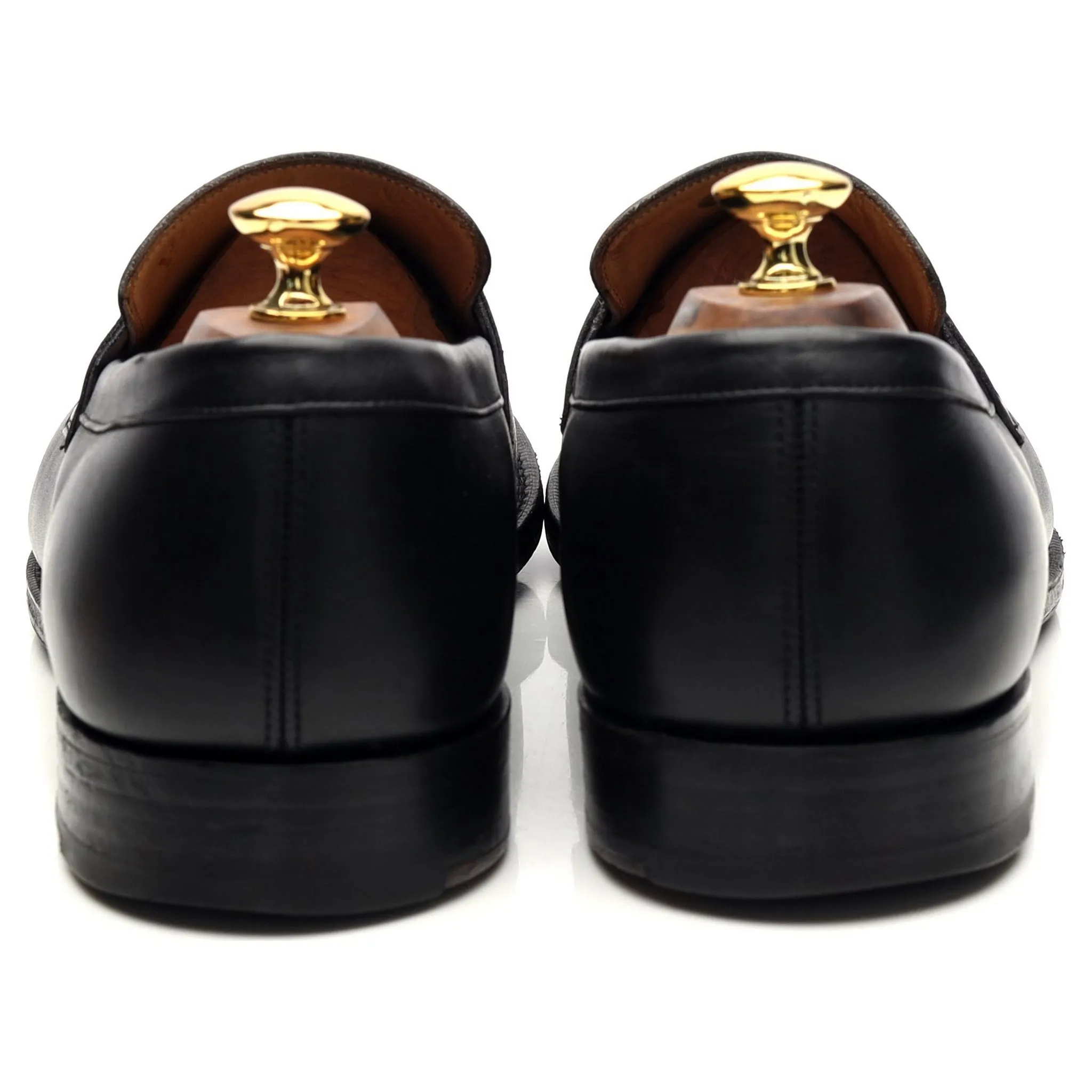 'Sears' Black Leather Loafers UK 10.5 F