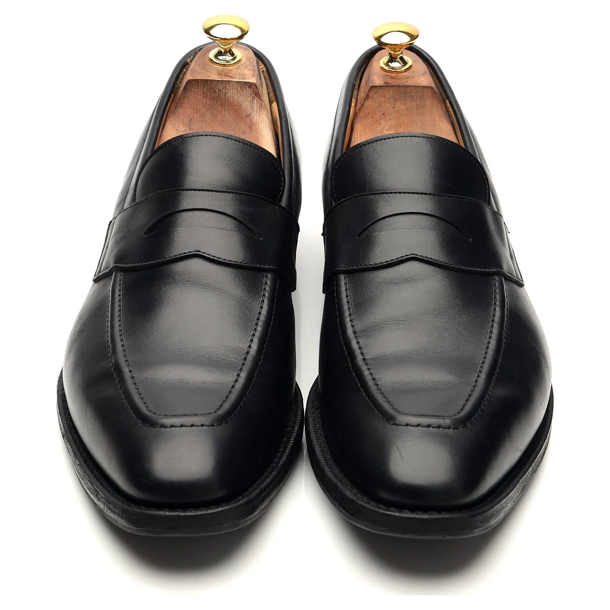 'Sears' Black Leather Loafers UK 10.5 F