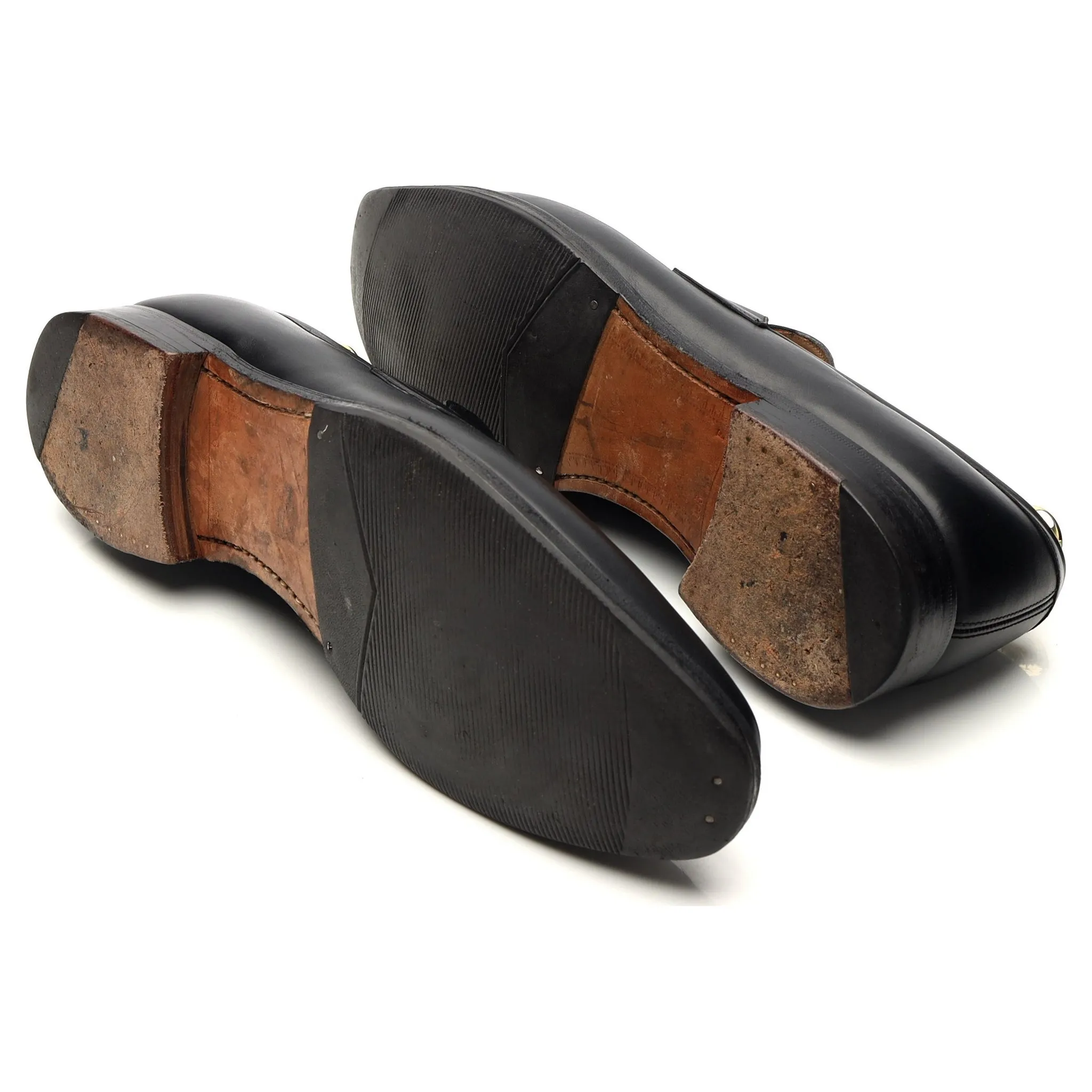 'Sears' Black Leather Loafers UK 10.5 F