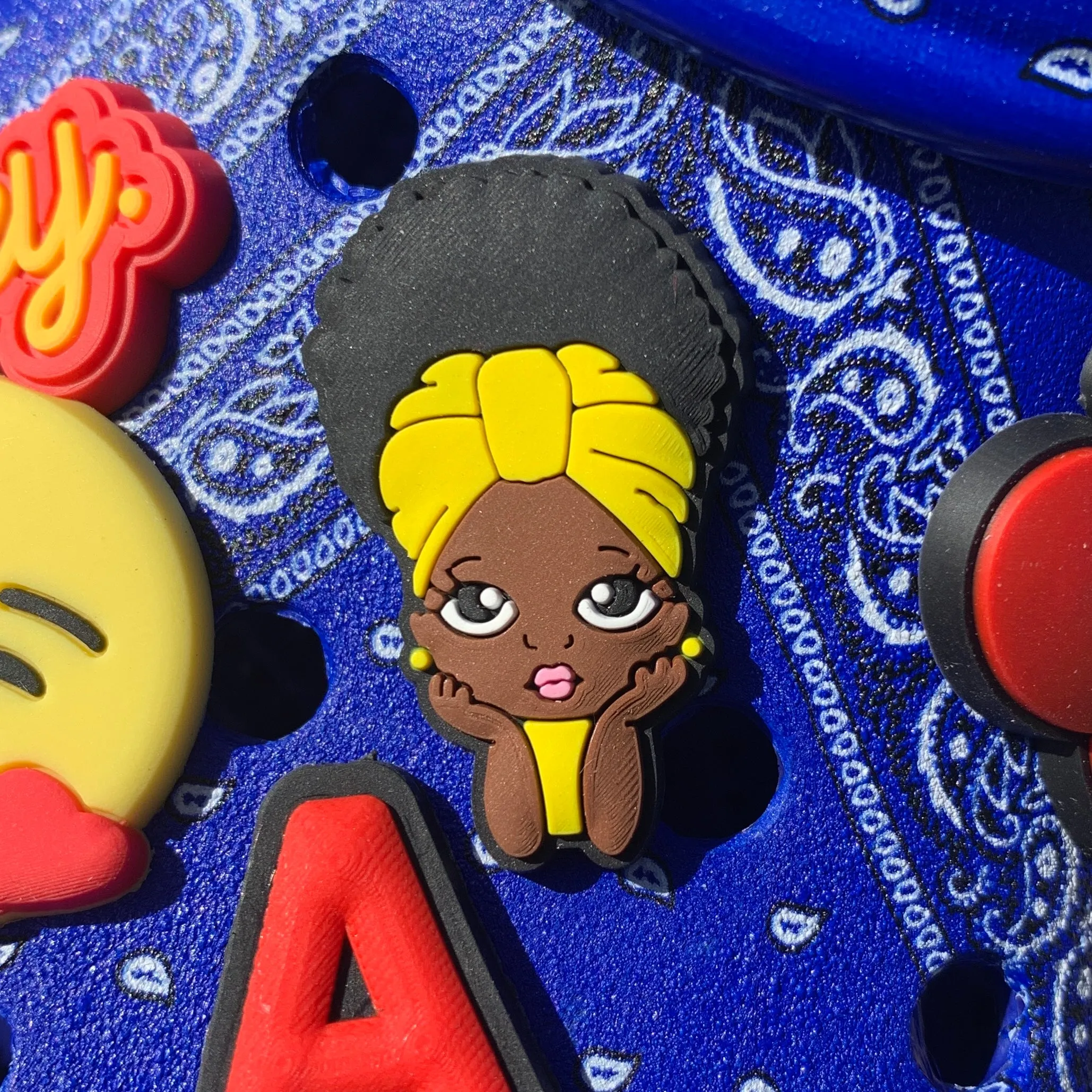 SHOE CHARMS - YELLOW HEAD WRAP CUTIE