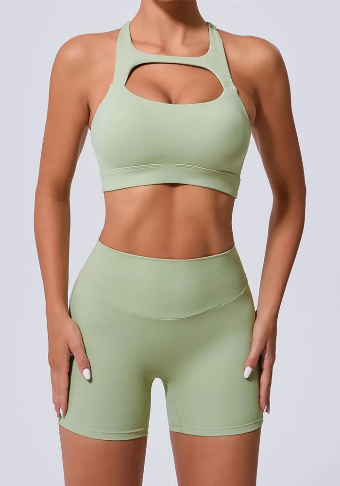 Sleek Cross Tank and High-Waist Yoga Set for Active Comfort and Style