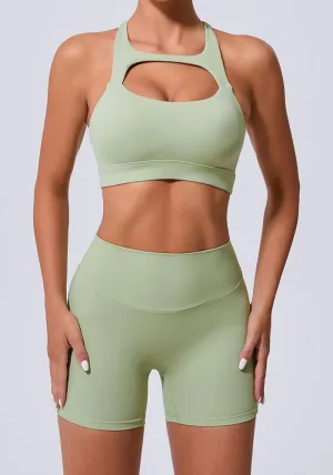 Sleek Cross Tank and High-Waist Yoga Set for Active Comfort and Style