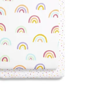 SnuzPod Crib 2 Pack Fitted Sheets - Colour Rainbow