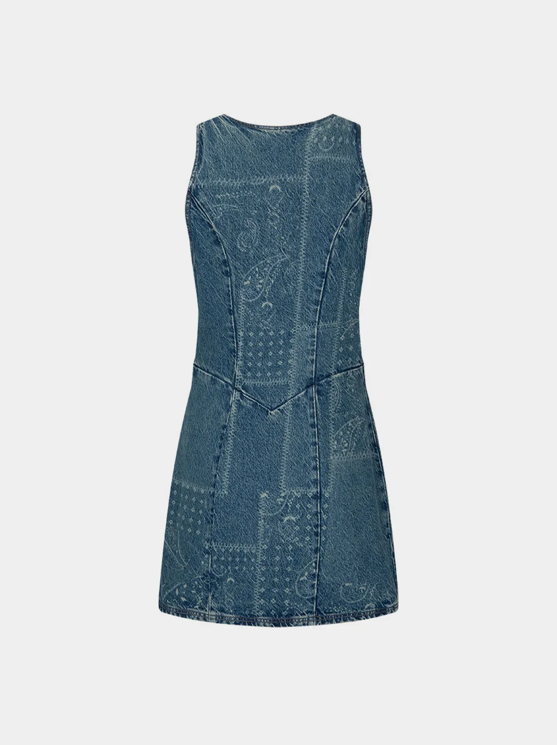 Spell - Road Trip Denim Vest Dress - Bandana