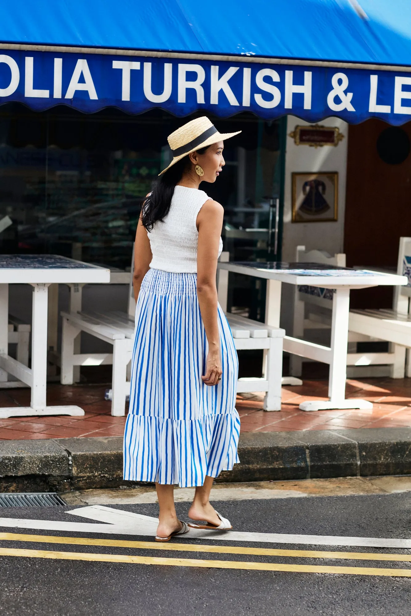 Stella Skirt - Stripe Blue