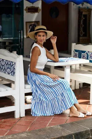 Stella Skirt - Stripe Blue