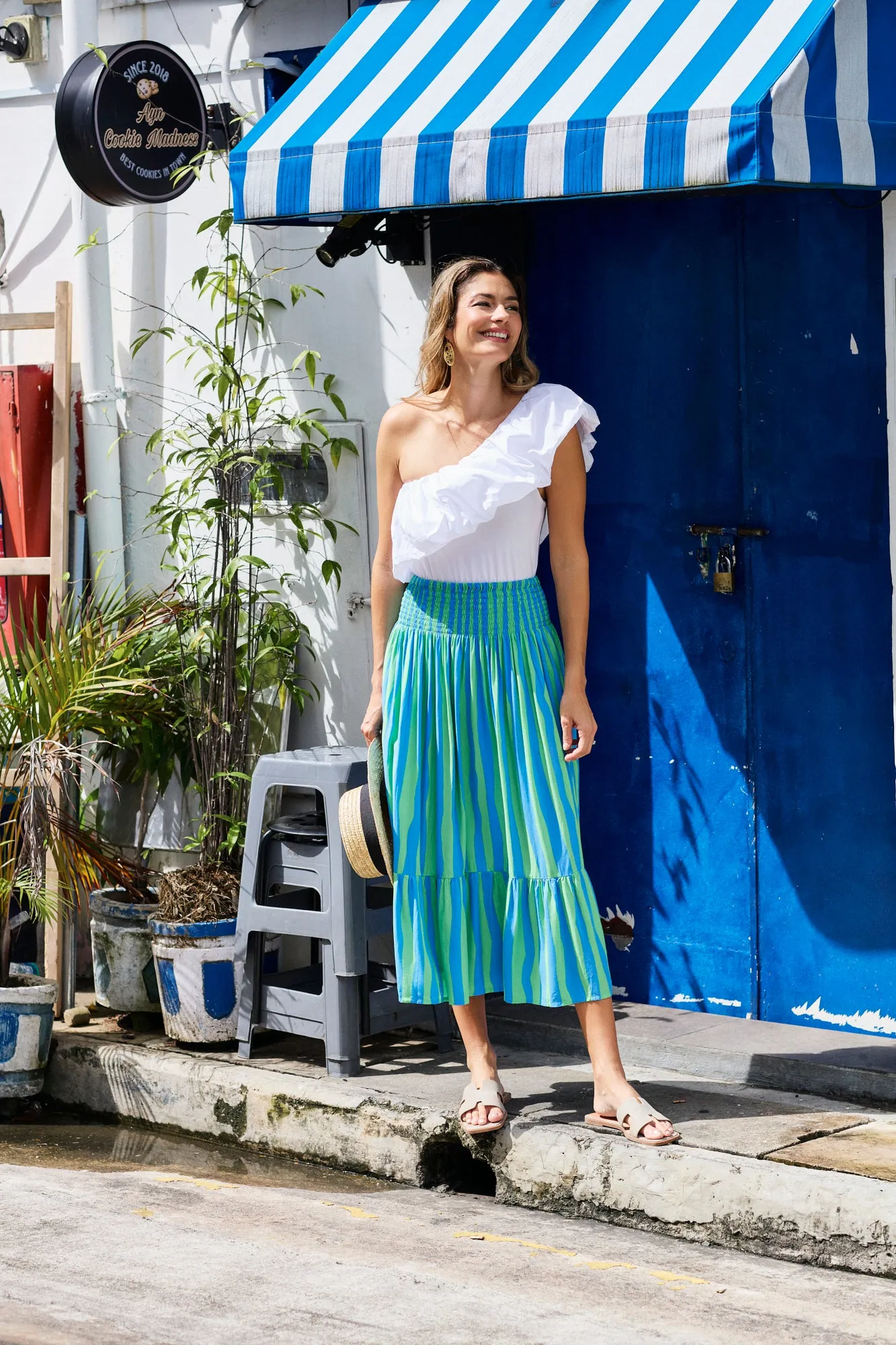 Stella Skirt - Stripe Green