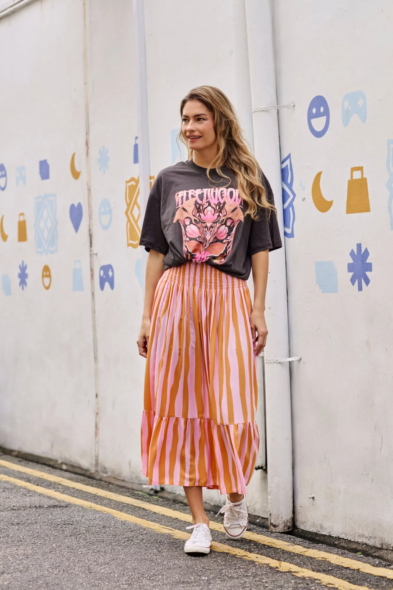 Stella Skirt - Stripe Orange