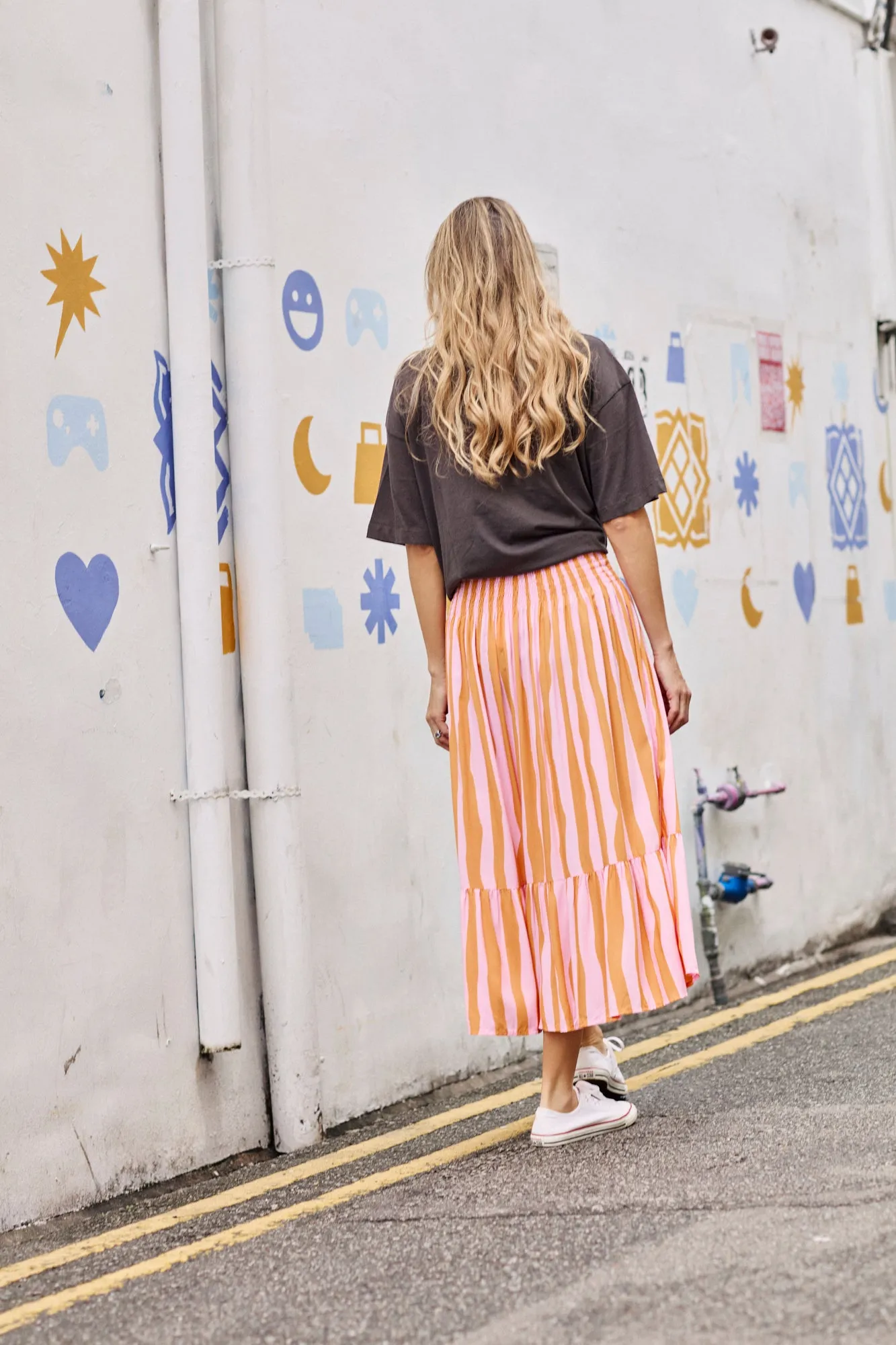 Stella Skirt - Stripe Orange