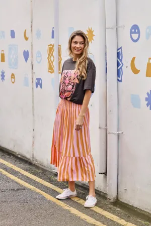 Stella Skirt - Stripe Orange