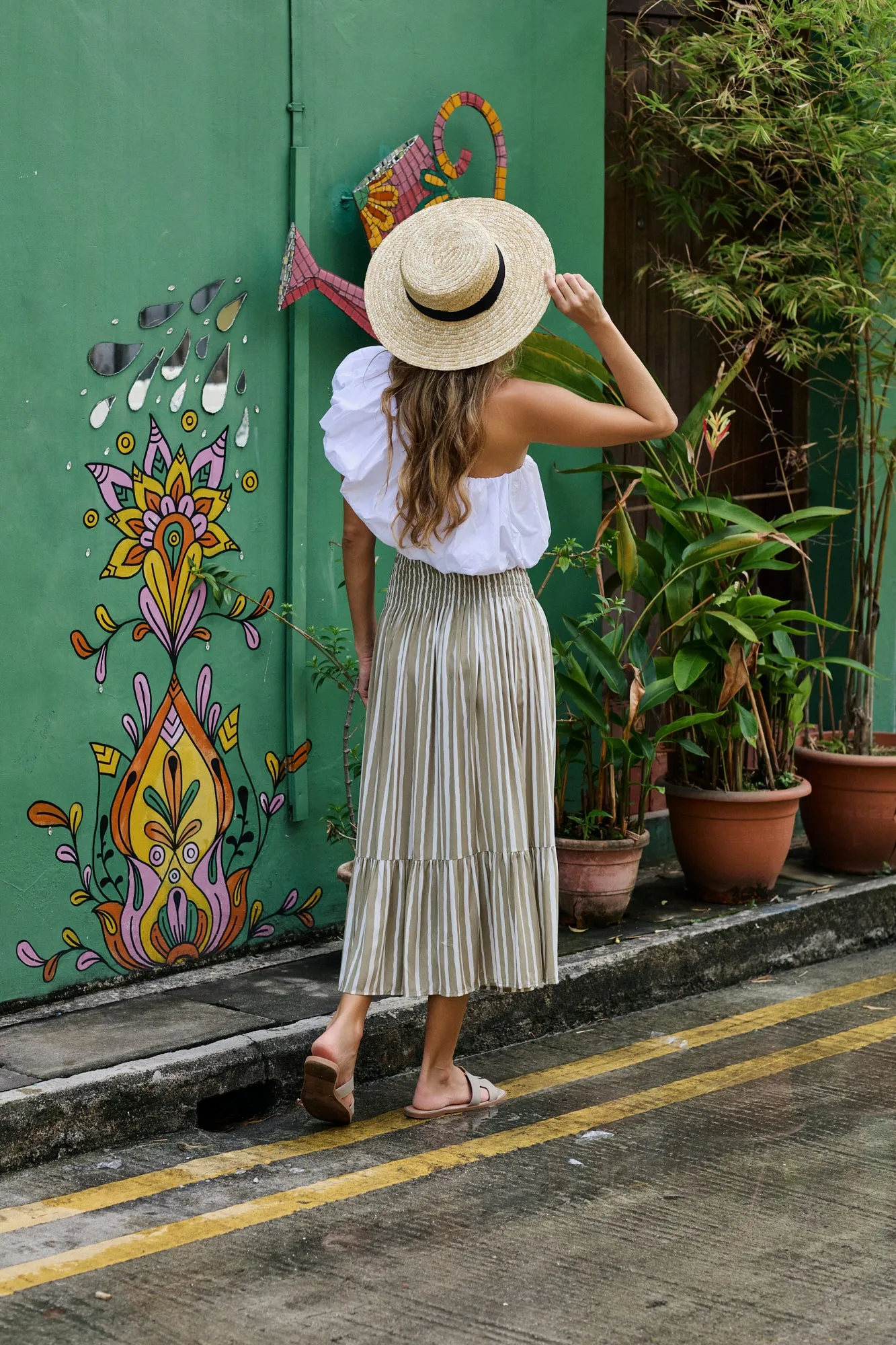 Stella Skirt - Stripe Stone