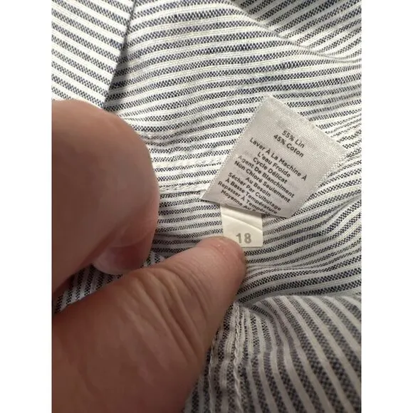 Talbots Casual Stripe Full Zip Long Sleeve Safari Jacket Size L