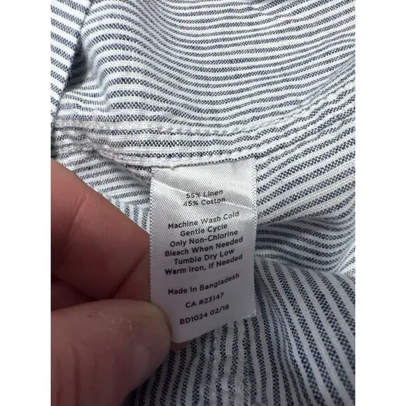 Talbots Casual Stripe Full Zip Long Sleeve Safari Jacket Size L